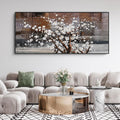 KLAKLA Wall Art for Living Room - Black Framed Wall Decor Large Size Natural Botanical Plum Wooden Framed Abstract Brown Picture Artwork for Bedroom Office