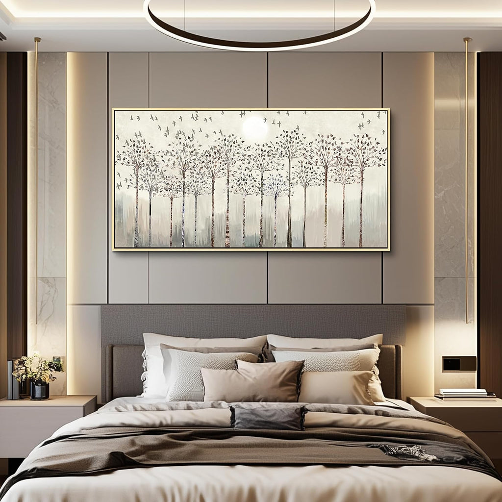 Scenery Abstract Wall Painting Framed Canvas Wall Art For Living Room Large Size Wall Decorations For Bedroom Office Wall Decor Pictures Artwork Canvas Prints Home Boho Wall Decor Natural Wood Framed