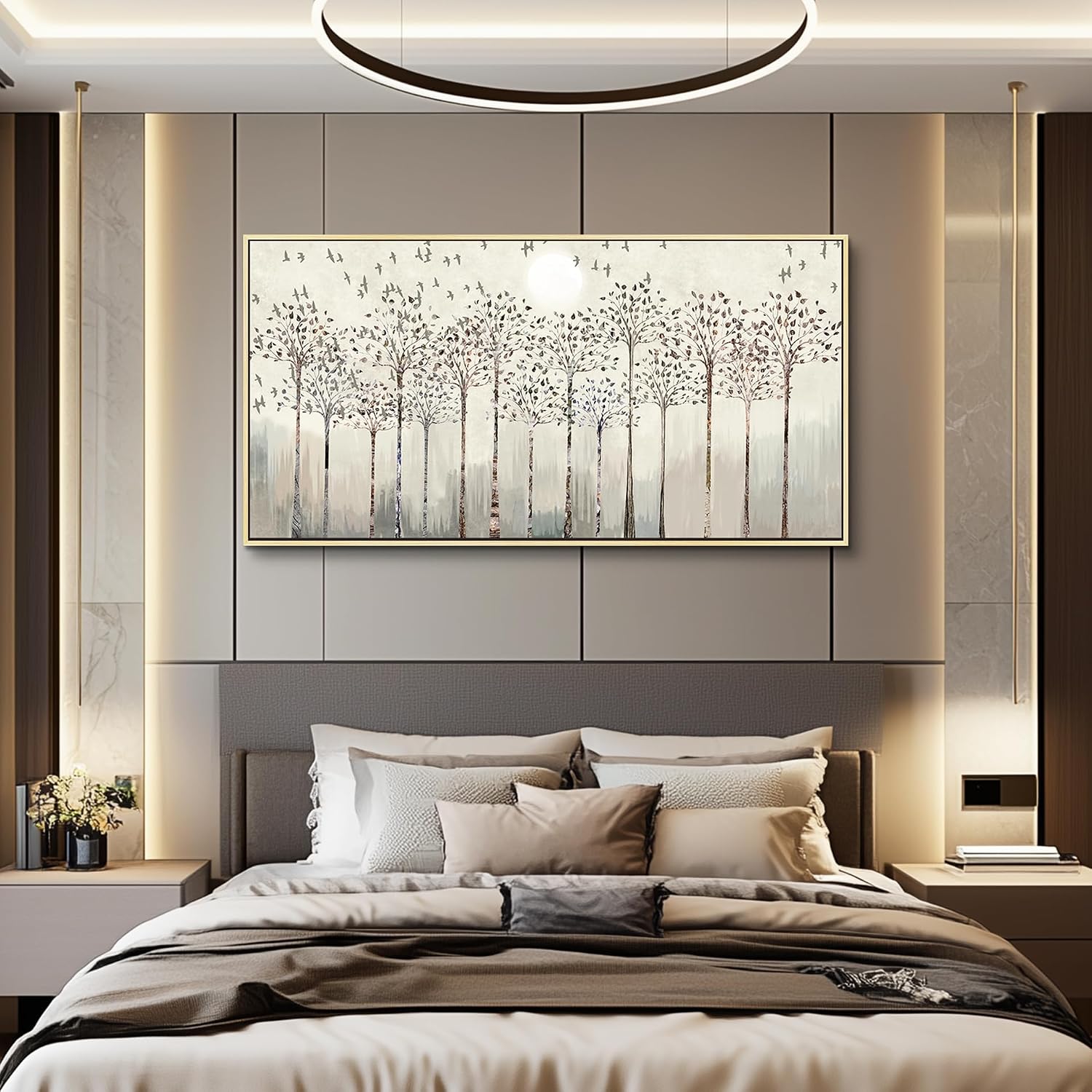 Scenery Abstract Wall Painting Framed Canvas Wall Art For Living Room Large Size Wall Decorations For Bedroom Office Wall Decor Pictures Artwork Canvas Prints Home Boho Wall Decor Natural Wood Framed