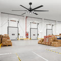 72 Inch Large Ceiling Fan with Lights and Remote, Industrial High CFM Ceiling Fans for Shop Garage Barn, 6609LM Super Bright LED, 6 Aluminum Blades, Reversible Quiet DC Motor, Matte Black
