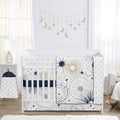 Sweet Jojo Designs Navy Blue Star Moon Boy Girl Gender Neutral Baby Crib Bedding Set Infant Nursery Room BreathableBaby Breathable Mesh Crib Liner Blanket Fitted Sheet Skirt 6p Celestial Shabby Chic