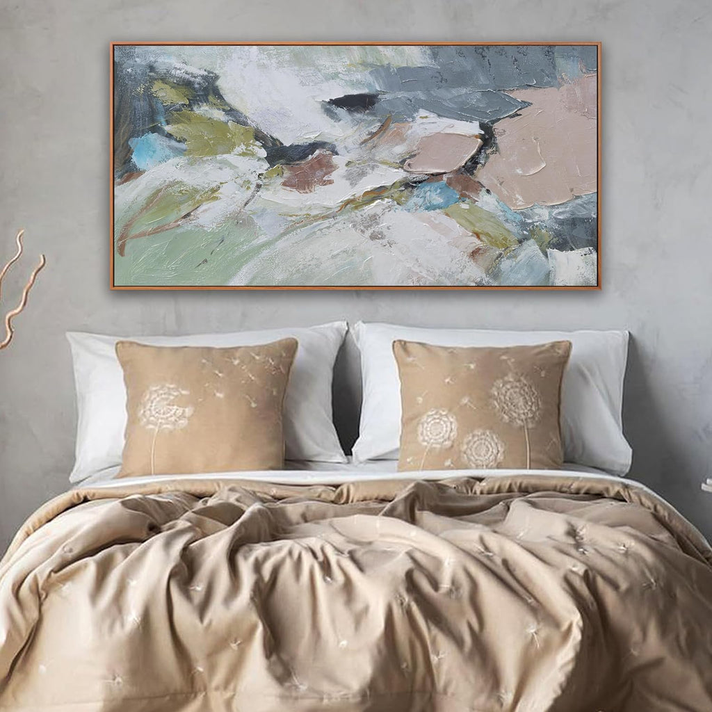 Abstract Wall Art Framed Ready To Hang Home Decor Artwork Wall Art Colorful Wall Decor Prints Canvas Painting For Living Room Bedroom Office Apartment Decoration 24'X48'