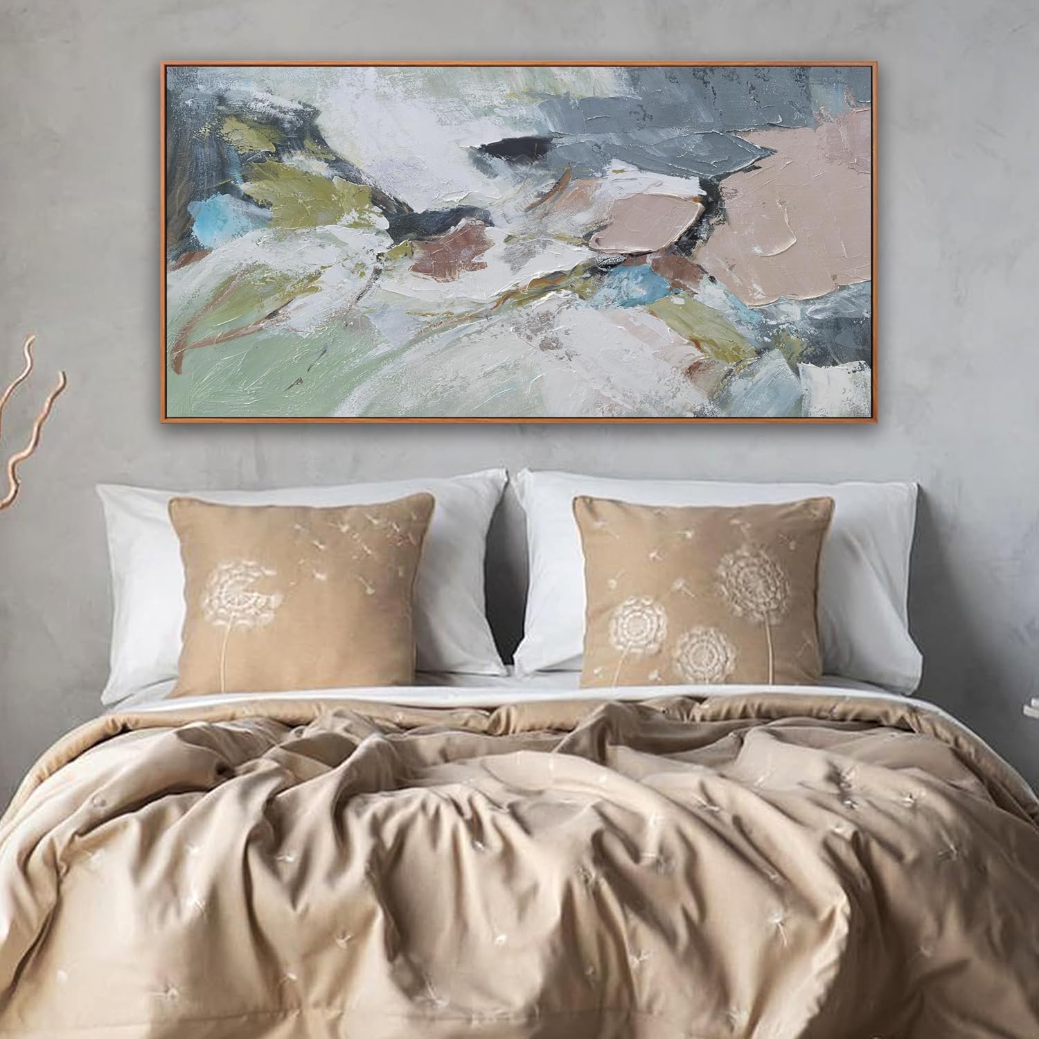 Abstract Wall Art Framed Ready To Hang Home Decor Artwork Wall Art Colorful Wall Decor Prints Canvas Painting For Living Room Bedroom Office Apartment Decoration 24'X48'