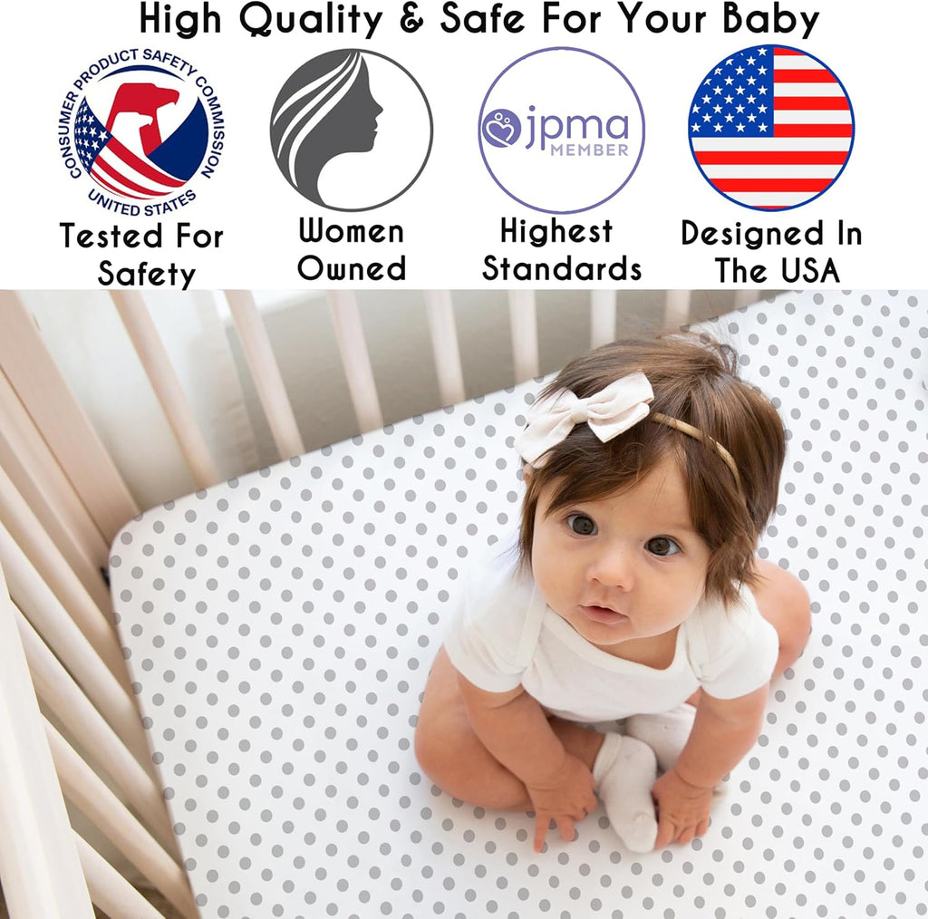 Sweet Jojo Designs 6-Piece Baby Crib Bedding Set (Grey Boho Floral) for Girls, Infants/Nursery incl. BreathableBaby Mesh Liner Blanket, Fitted Sheet, Skirt, Diaper Stacker (Farmhouse, Shabby Chic)