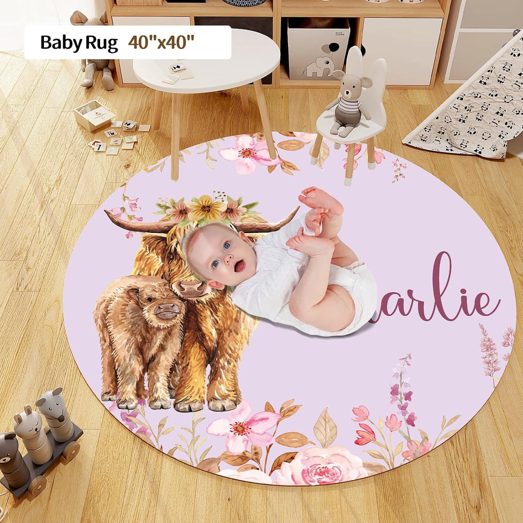 Personalized Baby Crib Bedding Set, Custom Name Nursery Bedding, Yak 5 Pcs Baby Bedding Set for Girl Boy, Double Layer Crib Set, Customized Gifts(Fixed Size)