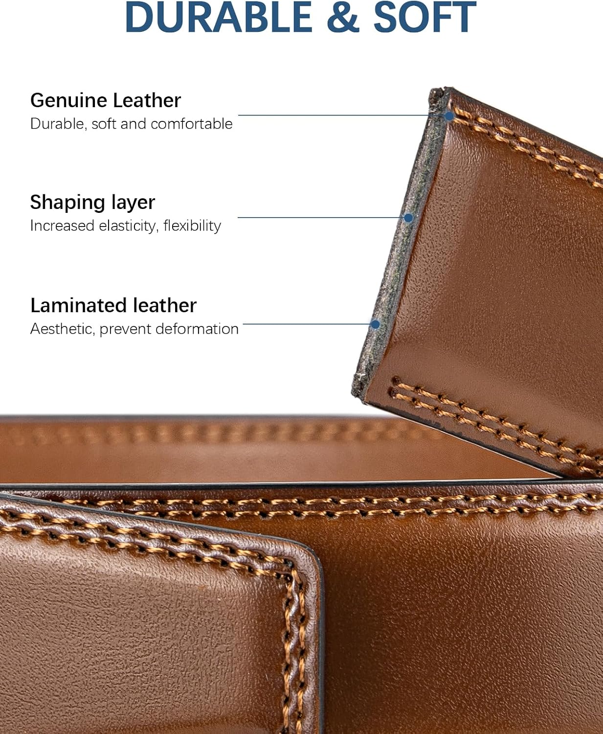 Executive Reversible Genuine Leather Belt Men 1 3/8' Golf Dress Casual Two-in-One Gift Box.