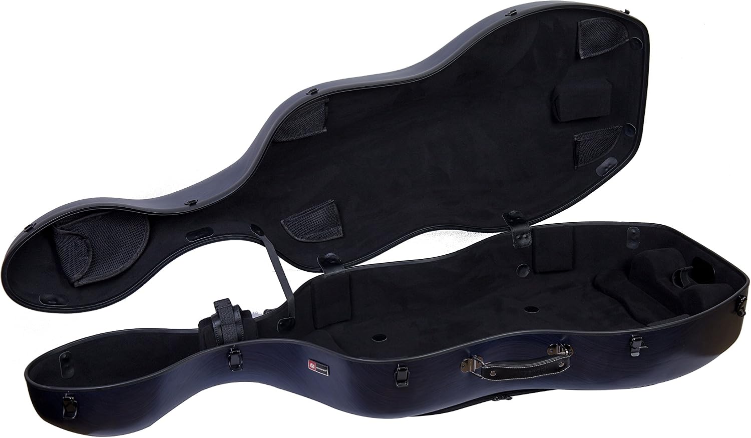 Crossrock Poly Carbon 4/4 Cello Case | Matte Black with Wheels & Music Pouch – Lightweight Hard Shell for Daily Commute & Student Orchestra