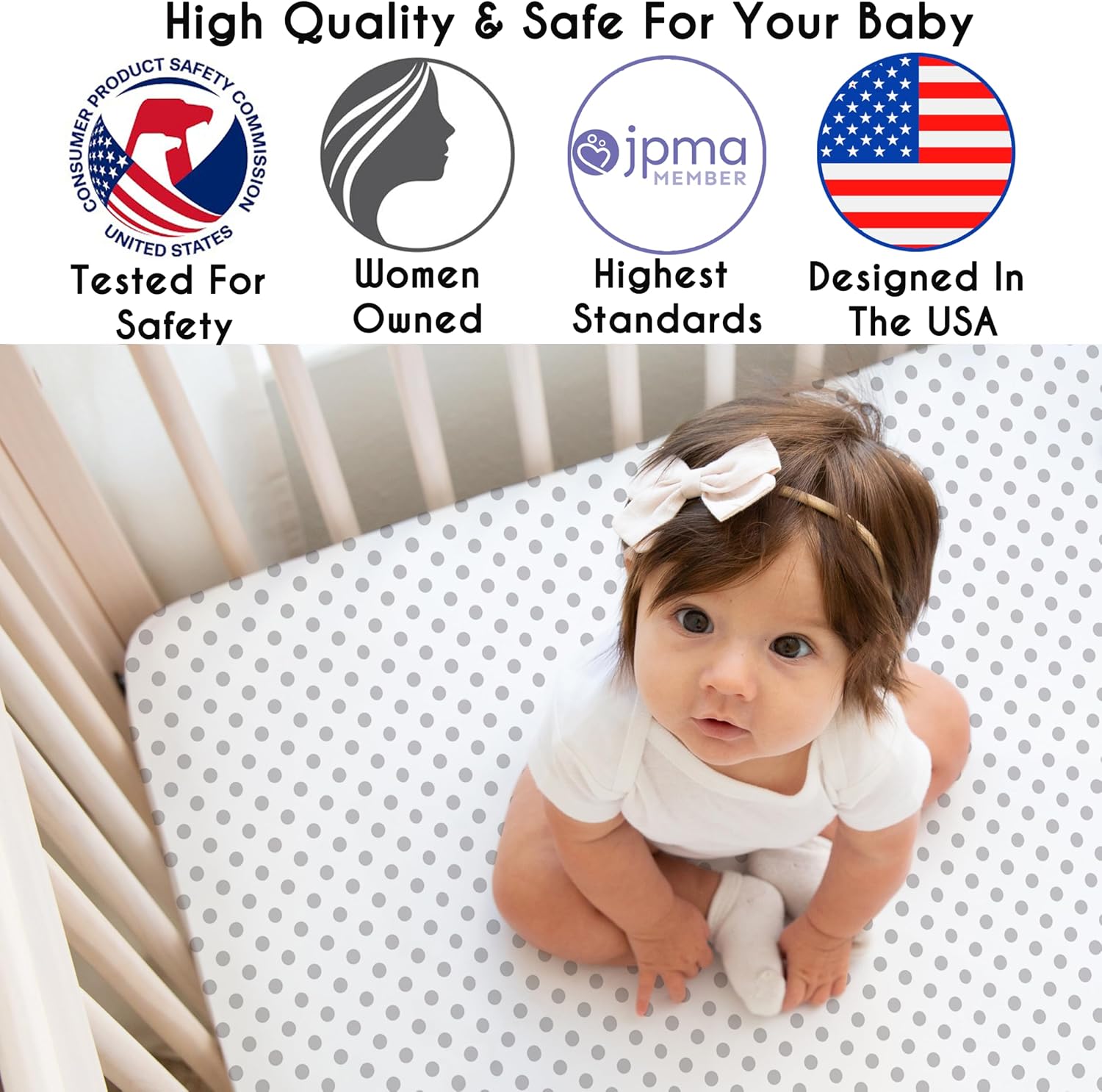 Sweet Jojo Designs 6-Piece Baby Crib Bedding Set (Pink/Grey Boho Floral) for Girls, Infants/Nursery incl. Blanket, Fitted Sheet, Skirt, BreathableBaby Breathable Mesh Crib Liner (Watercolor Polka Dot)