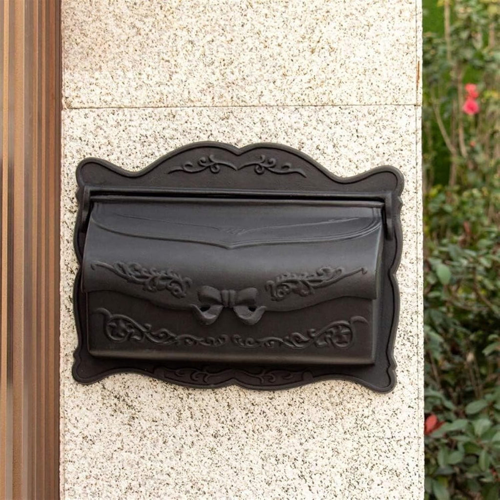 Drop Box Mailbox Wall Mounted Letter Boxes for Outside Retro Aluminum Outdoor Mail Box Postbox with Lock Outdoor Letter Box