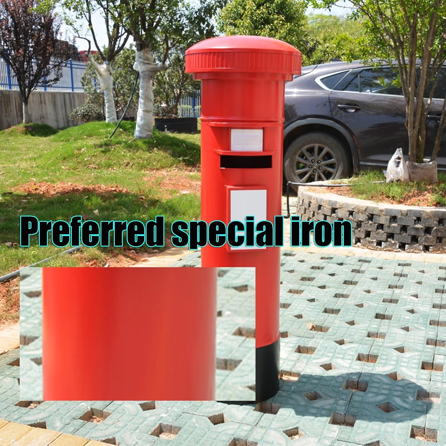 Locking Metal Mailbox 47.2' Tall Mailbox Rear Opening Door Outdoor Rainproof Parcel Boxes with Rain Strip Multiple Color Options