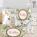 Custom Baby Crib Bedding Set - 5 Piece Nursery Crib Set Woodland Animals Design - Personalized Name Blanket with Dotted Backing, Crib Sheet, Changing Pad Cover, Pillow Cover, Rug for Newborns Color11