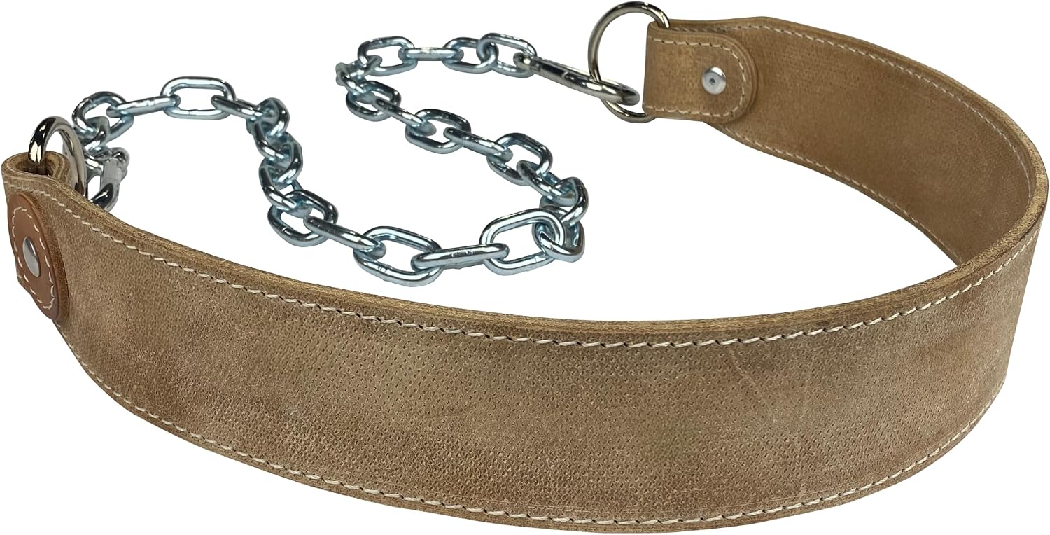 Heavy-Duty Leather Dip Belt with Steel Chain - Ultimate Accessory for Weighted Pullups, Dips, and Progressive Overload