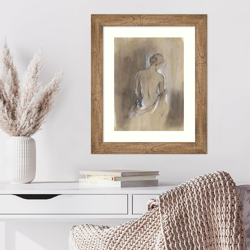 Amanti Art Framed Wall Art Print 24x20 Embellished Contemporary Figure II by Ethan Harper, People Wall Art, Modern Contemporary Decor, Small Poster Painting Artwork for Living Room, Bedroom, Bathroom