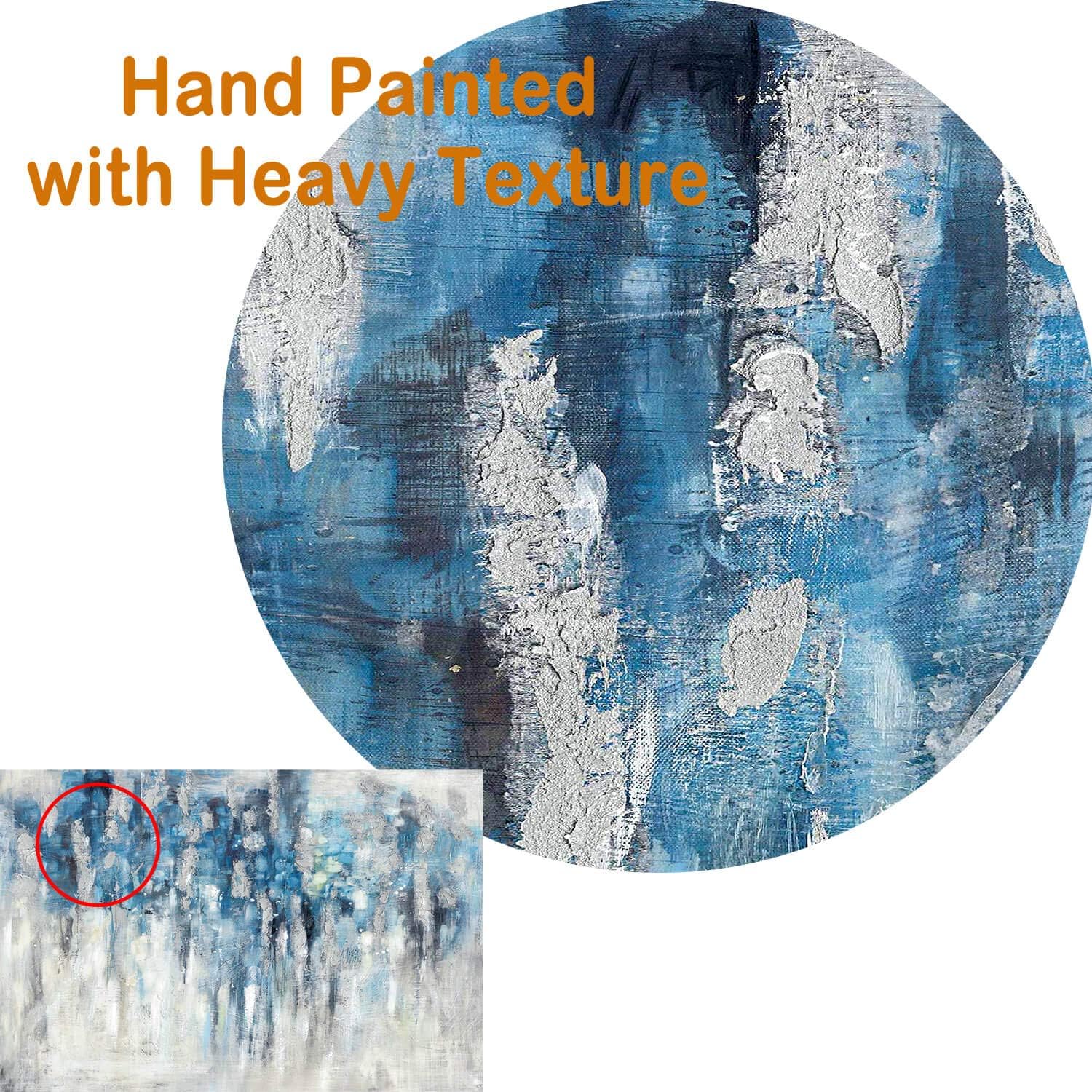 UTOP-art Abstract Wall Art Canvas Picture: Blue and Gray Artwork Modern Painting for Living Room (45' x 30' x 1 Panel)