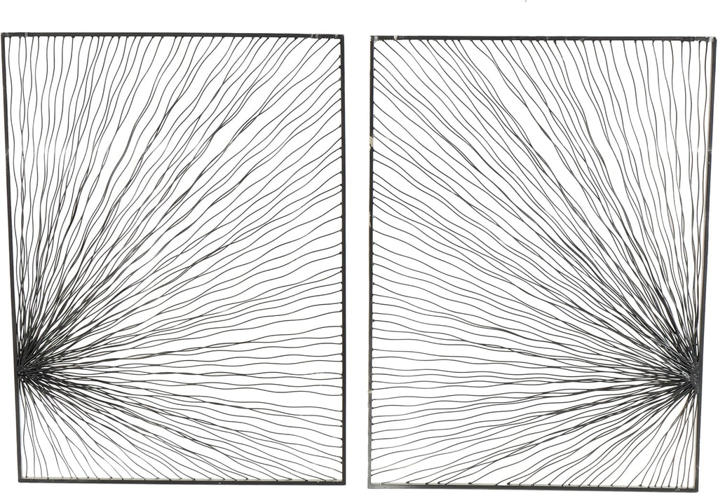 Deco 79 Metal Sunburst Home Wall Decor Coiled Ribbon Wall Sculpture, Set of 2 Wall Art 22'W, 30'H, Silver