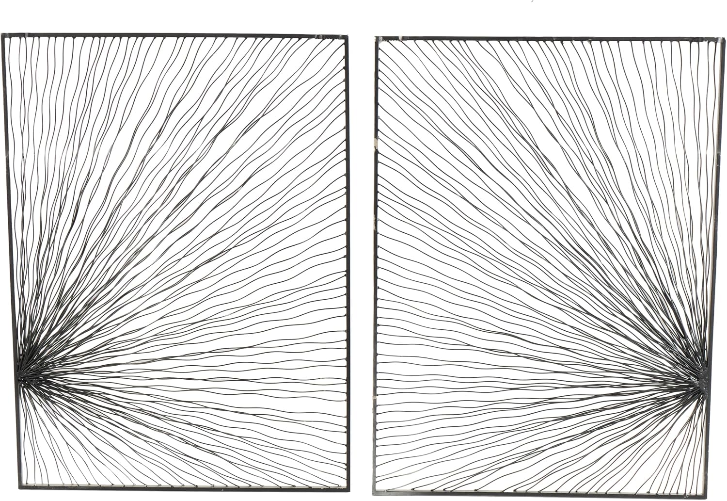 Deco 79 Metal Sunburst Home Wall Decor Coiled Ribbon Wall Sculpture, Set of 2 Wall Art 22'W, 30'H, Silver
