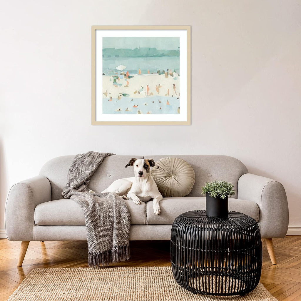 Amanti Art Framed Wall Art Print 25x25 Sea Glass Sandbar I by Emma Scarvey, Abstract Wall Art, Coastal Decor, Medium Poster Painting Artwork for Living Room, Bedroom, Bathroom, Kitchen, Office or