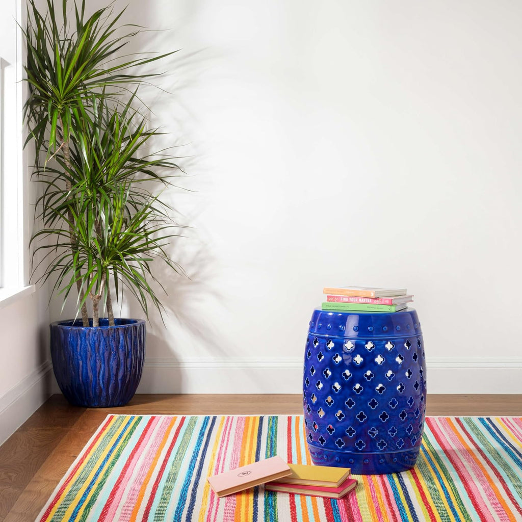 Dash and Albert Bright Stripe Indoor/Outdoor Area Rug - 6' x 9' Multi - Striped Handwoven Washable Accent Rug - Durable, Lightweight, Fade Resistant, High Traffic Areas Sunroom, Deck, Kitchen, Patio
