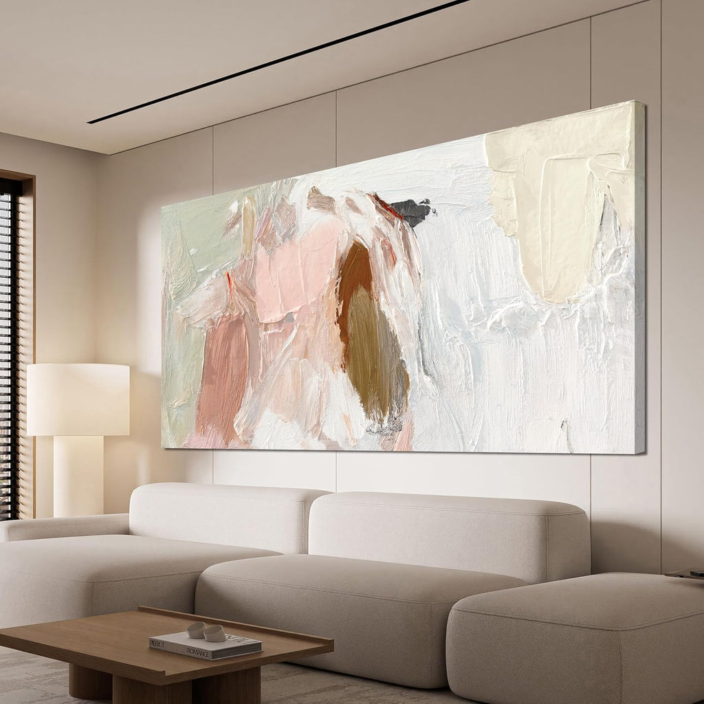 Canvas Wall Art Decor Oversized Wall Art Pictures For Living Room Pink and White Wall Art Decor Abstract Art Work Wall Decor Large Abstract Wall Art Prints For Walls Home Office Wall Decoration 39'X78'