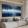 YISXINOAG Canvas Wall Decor Modern Large Abstract Wall Art for Living Room Modern Home Decorations Deep Blue Design Abstract Canvas Art Wall Decor Prints on Bedroom Ready to Hang Size 29'X58'