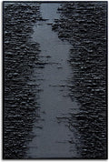 Framed Black Canvas Wall Art, Modern Abstract Oil Paintings, Relief Texture Wall Art for Living Room Bedroom Wall Decor