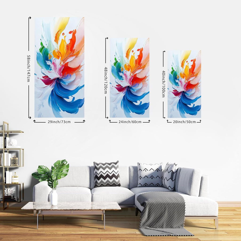 TAIJXAGSG Large Canvas Art Wall Decor Prints Colorful Abstract Wall Art For Living Room Blue Abstract Art Artwork Painting Picture For Bedroom Hotel Office Home Aesthetic Wall Decor 29 X 58 In