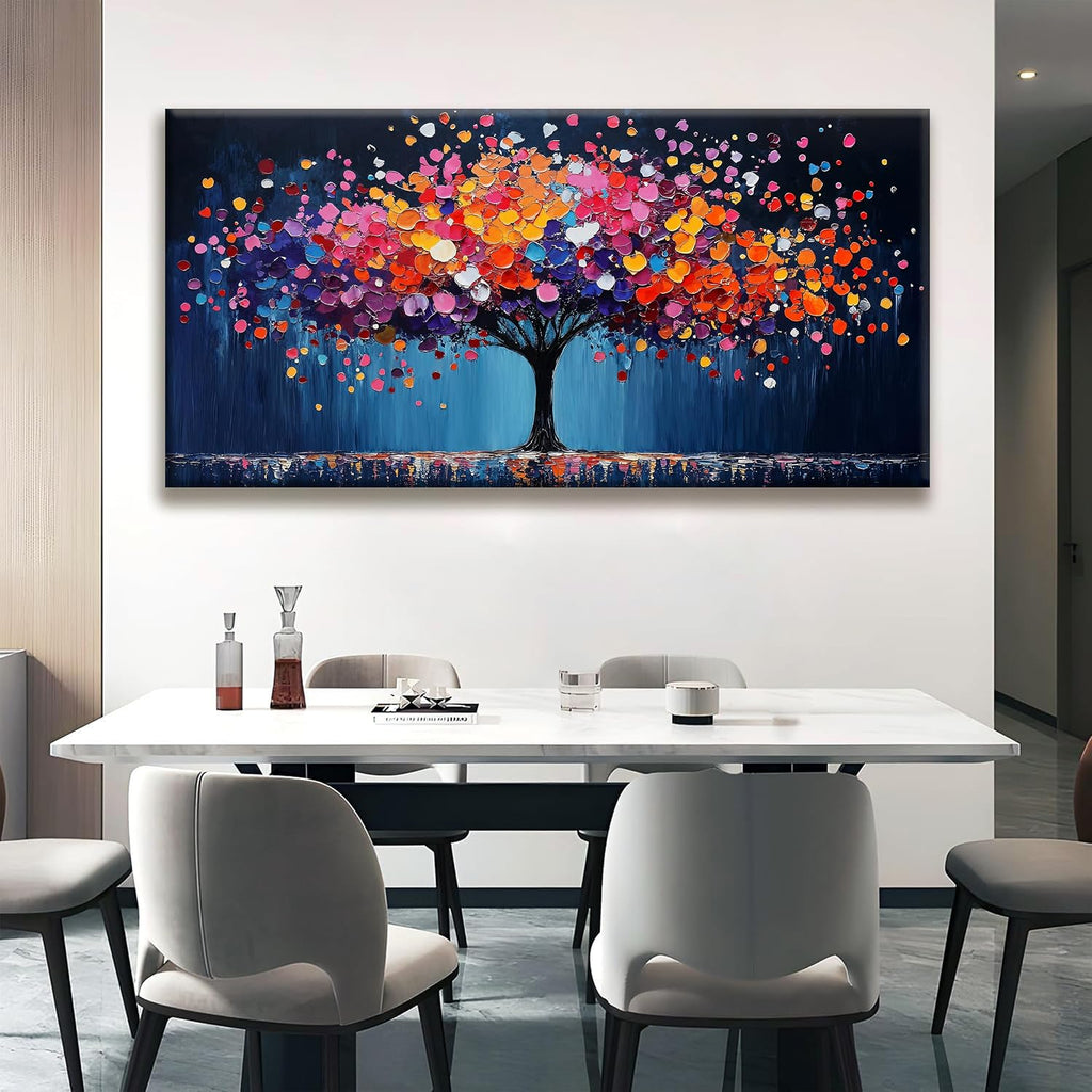 Canvas Art Wall Decor Abstract Tree Large Wall Art For Living Room Modern Abstract Wall Decor Prints Pictures Colorful Tree Of Life Wall Art Picture For Bedroom Hotel Office Home Decoration 29 X 58 Inch