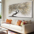 Gold Wall Art Canvas Wall Pictures Large Artwork Landscape Painting Photo Prints Wall Decorations Tree Wall Decor for Living Room Dining Room 29'x58'