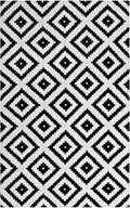 Modern Contemporary Urban Living Lounge Room Area Rug Runner Floor Carpet, Fabric, Multi White Black