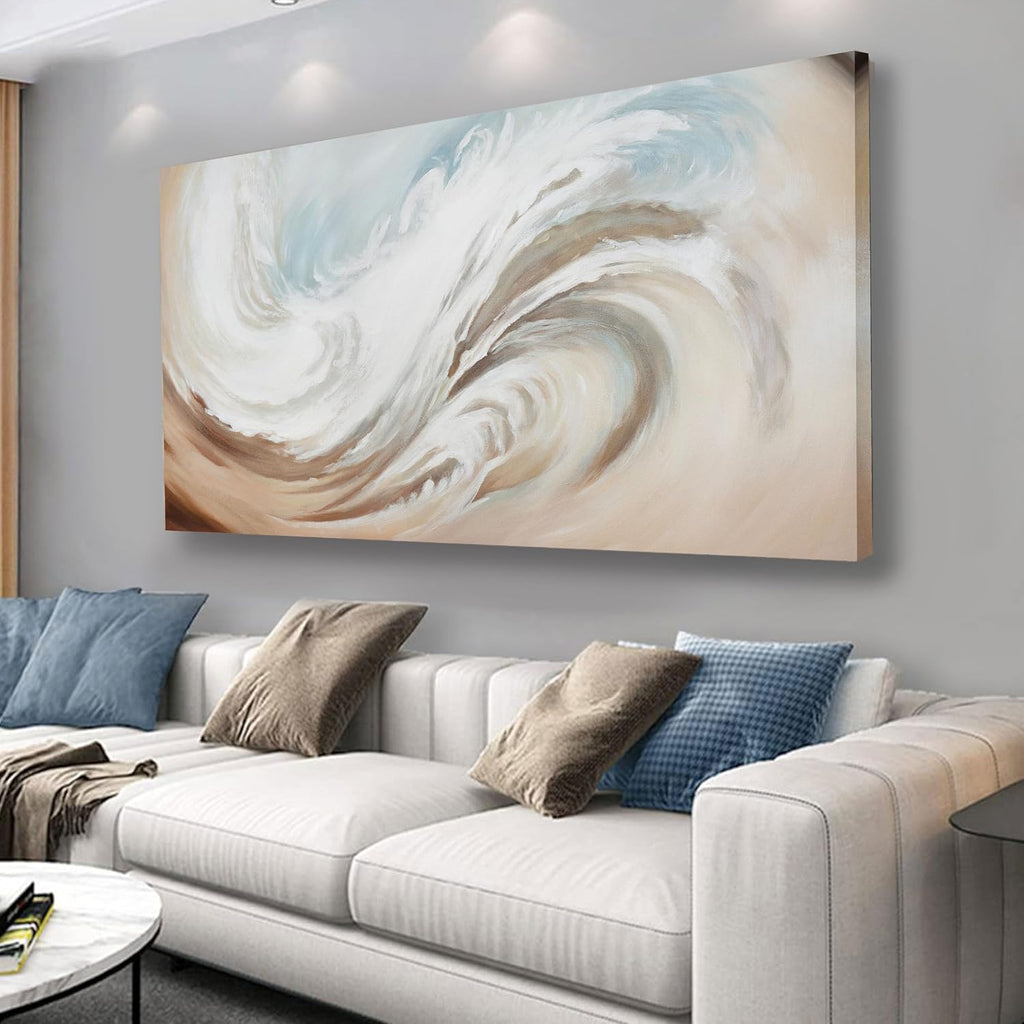 Abstract Wall Art Canvas Wall Paintings Modern Beige Wall Decor Aesthetic Room Decor Wall Art Framed Artwork for Living Room Bedroom Dining Room Home Office Decor 29'x58'