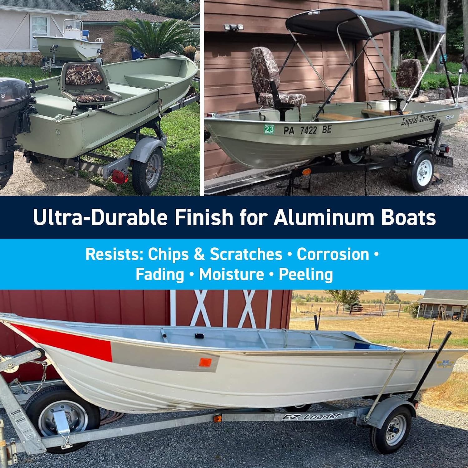 TotalBoat Aluminum Boat Paint | Durable, Fast-Drying Marine Paint for Canoes, Jon Boats, Dinghies, Pontoons, Hunting Blinds, and Trailers | Army Green, Gallon