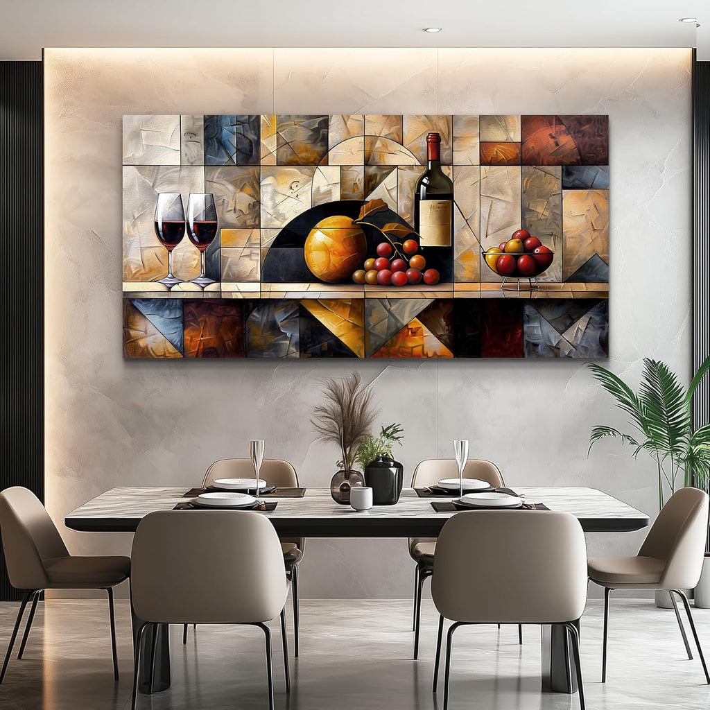 QIYILEXWART Canvas Wall Art For Living Room Large Wall Decor For Office Kitchen Decorations Wine Glass Landscape Pictures Farmhouse Painting Artwork Room Wall Mural Aesthetic Home Decor 30x60 In