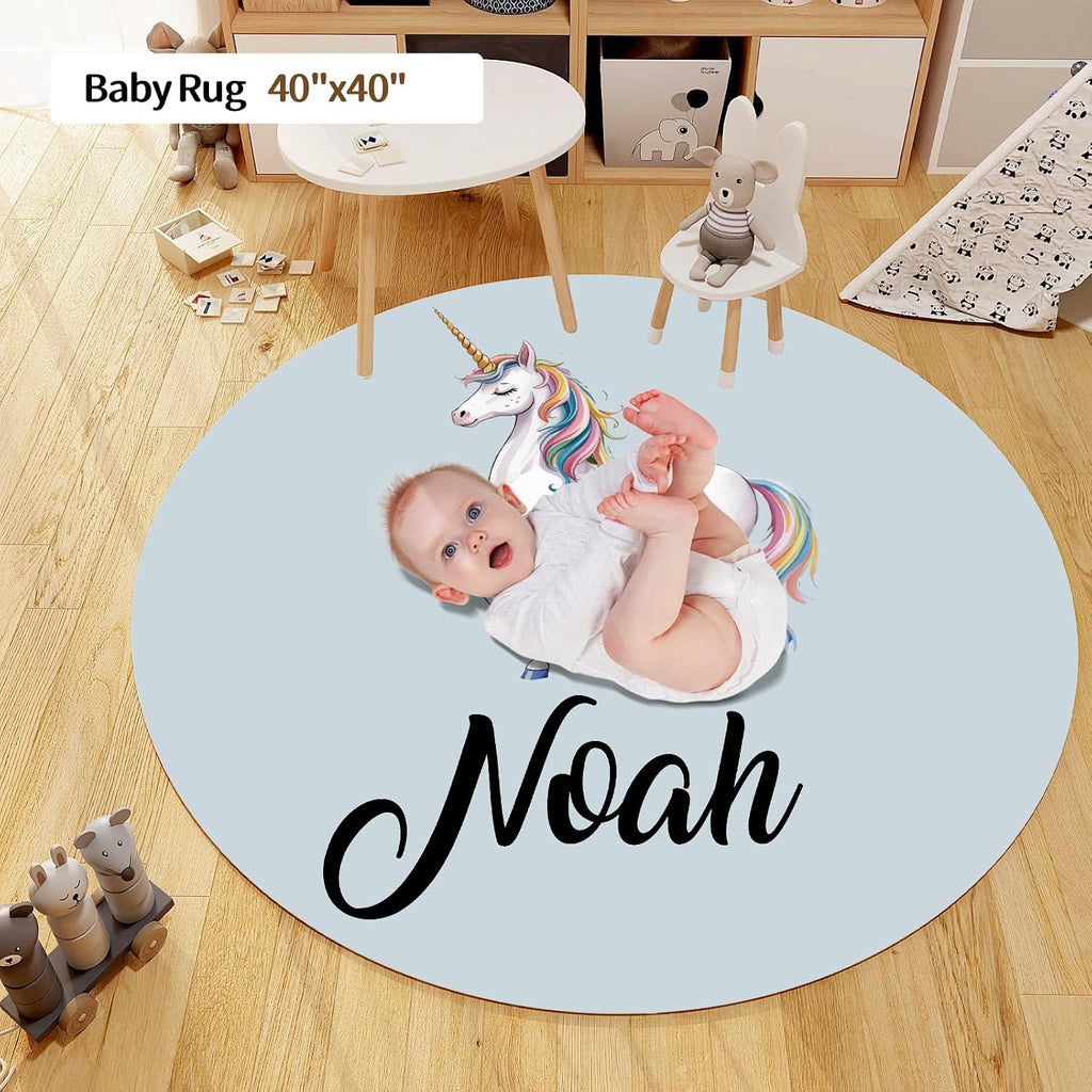 Personalized Baby Crib Bedding Set, Custom Name Nursery Bedding, Unicorn 5 Pcs Baby Bedding Set for Girl Boy, Double Layer Crib Set, Customized Gifts(Fixed Size)