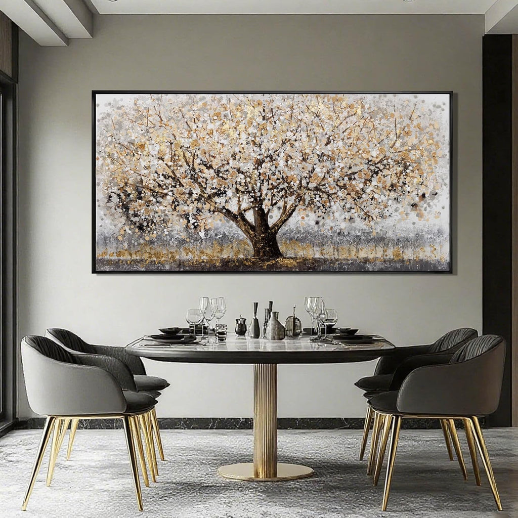 Brown and White Framed Wall Art Floral Wall Prints Botanical Wall Decor Nature Wall Posters 24'x48' Pictures for Bedroom Kitchen Artwork