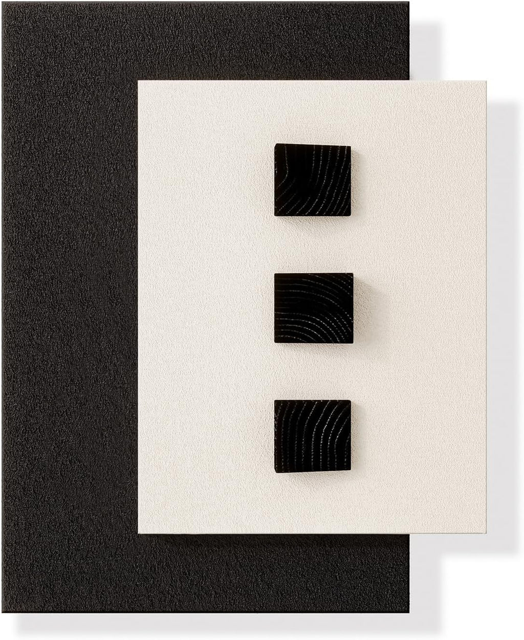 Cuspin Large 3D Wood Wall Art for Living Room, Minimalist Black and White Wooden Blocks Artwork for Walls, Modern Textured Paintings Wall Decor for Bedroom Dining Room Office Hallways