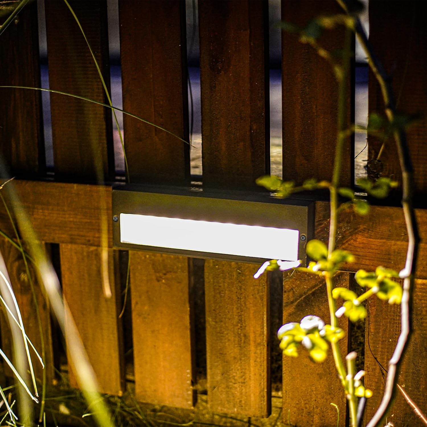 GOODSMANN Low Voltage Step Lights Kits 10.6 Inch Outdoor 12V AC Landscape Stair Lights Wired 8PK 6W LED Electric Outdoor Deck Lighting Black Metal 122 Lumens 3000K Warm White with Cable Connectors