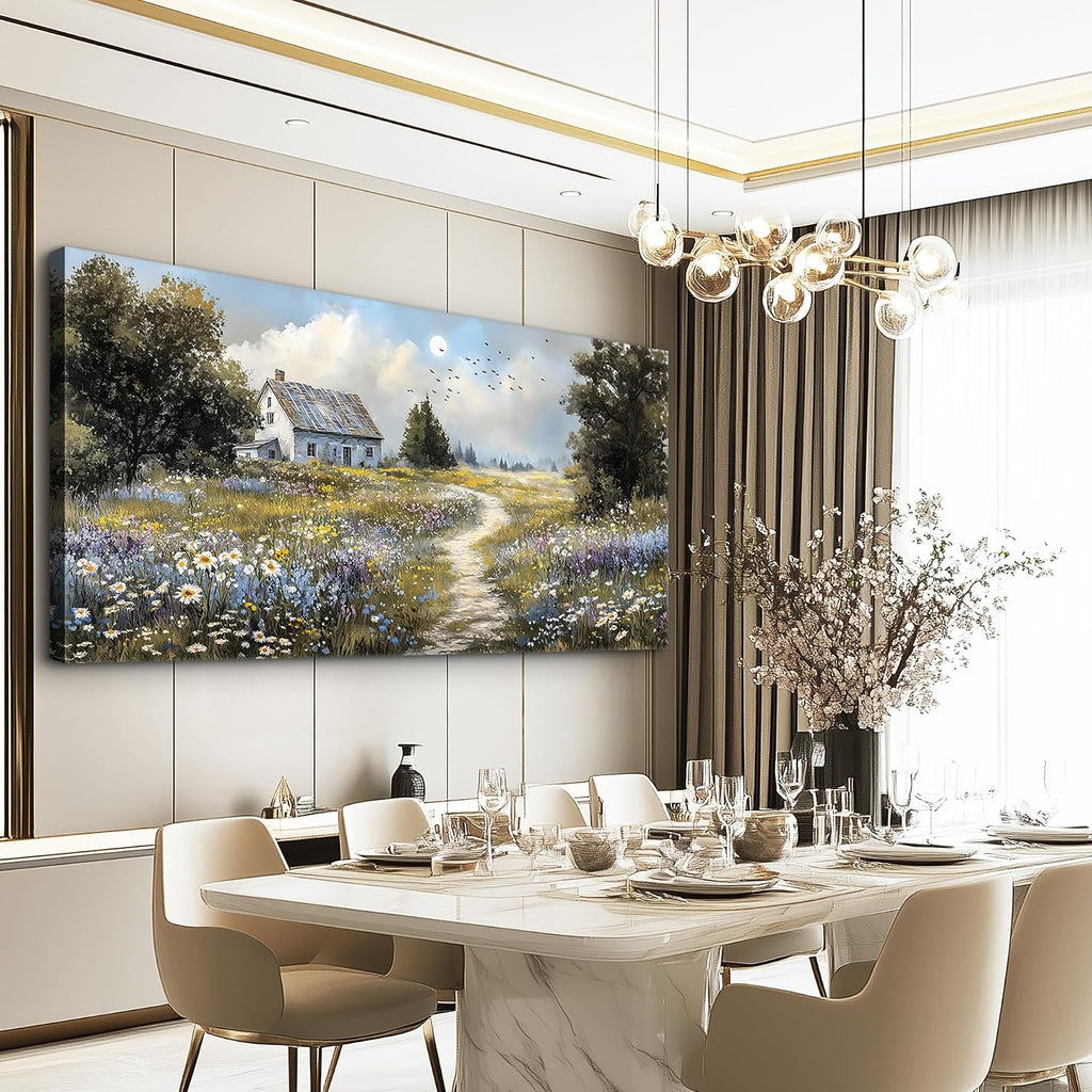 FUHAIHUA Canvas Wall Art For Living Room Large Wall Decor For Office Bedroom Decorations Farmhouse Landscape Pictures Countryside Painting Artwork Room Wall Mural Aesthetic Home Decor 30x60 In
