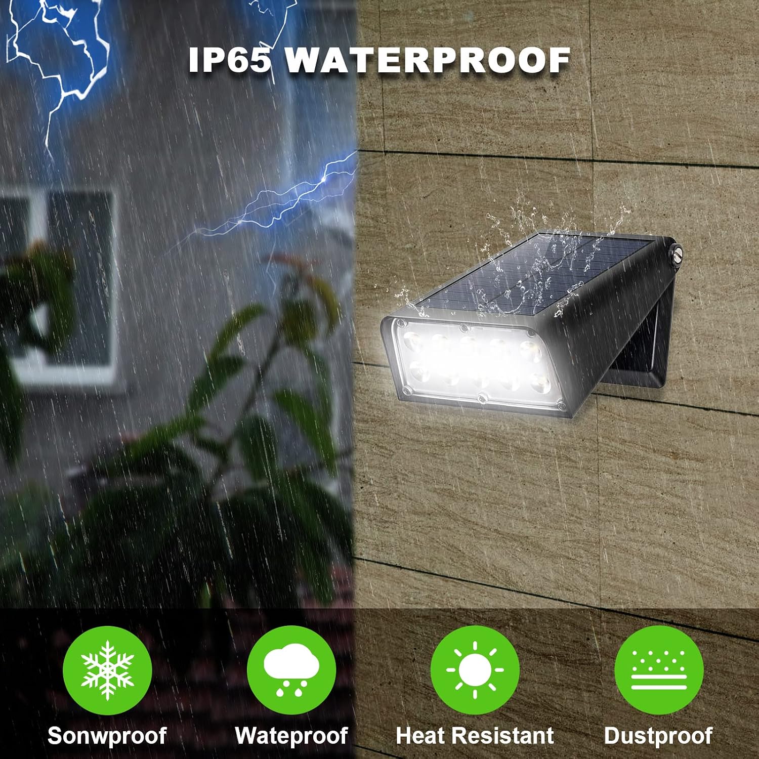 Solar Lights Outdoor with Lights Reflector&2 Lighting Modes, Solar Security Spot Lights 90° Adjustable, IP65 Waterproof Solar Powered Wall Lights for Garden/Patio/Yard/Deck/Pool Area, 8-Pack
