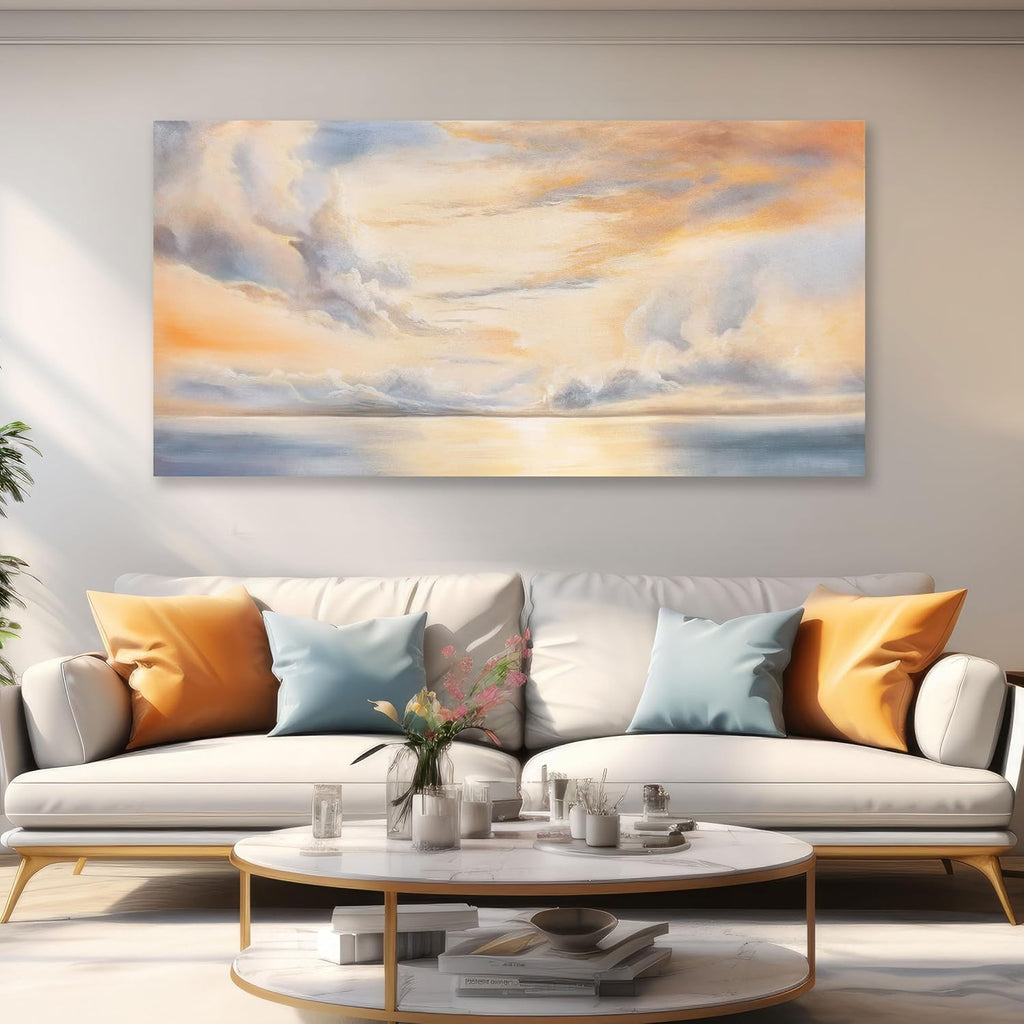 Glvzygy Abstract Wall Art Nature Scenery Wall Decor Sky Clouds Sunset Wall Art Prints Canvas Painting Wall Decor Artwork for Home Room Bathroom Living and Office Home Decor Wall 29'x58'