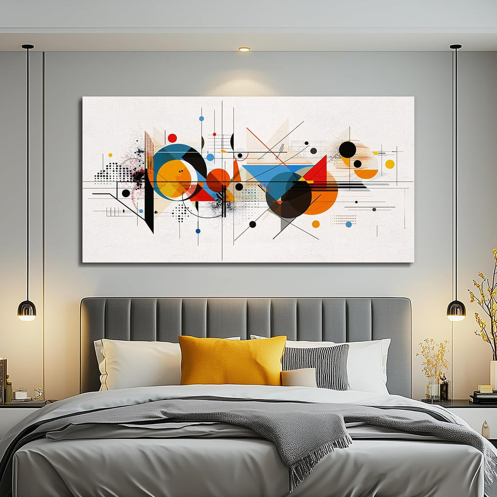 KELIYUAN Large Wall Decor For Living Room Canvas Wall Art For Bedroom Room Minimalism Abstract Geometric Color Line Pictures Wall Paintings Artwork Office Mural Modern Aesthetic Decoration 30'x60'