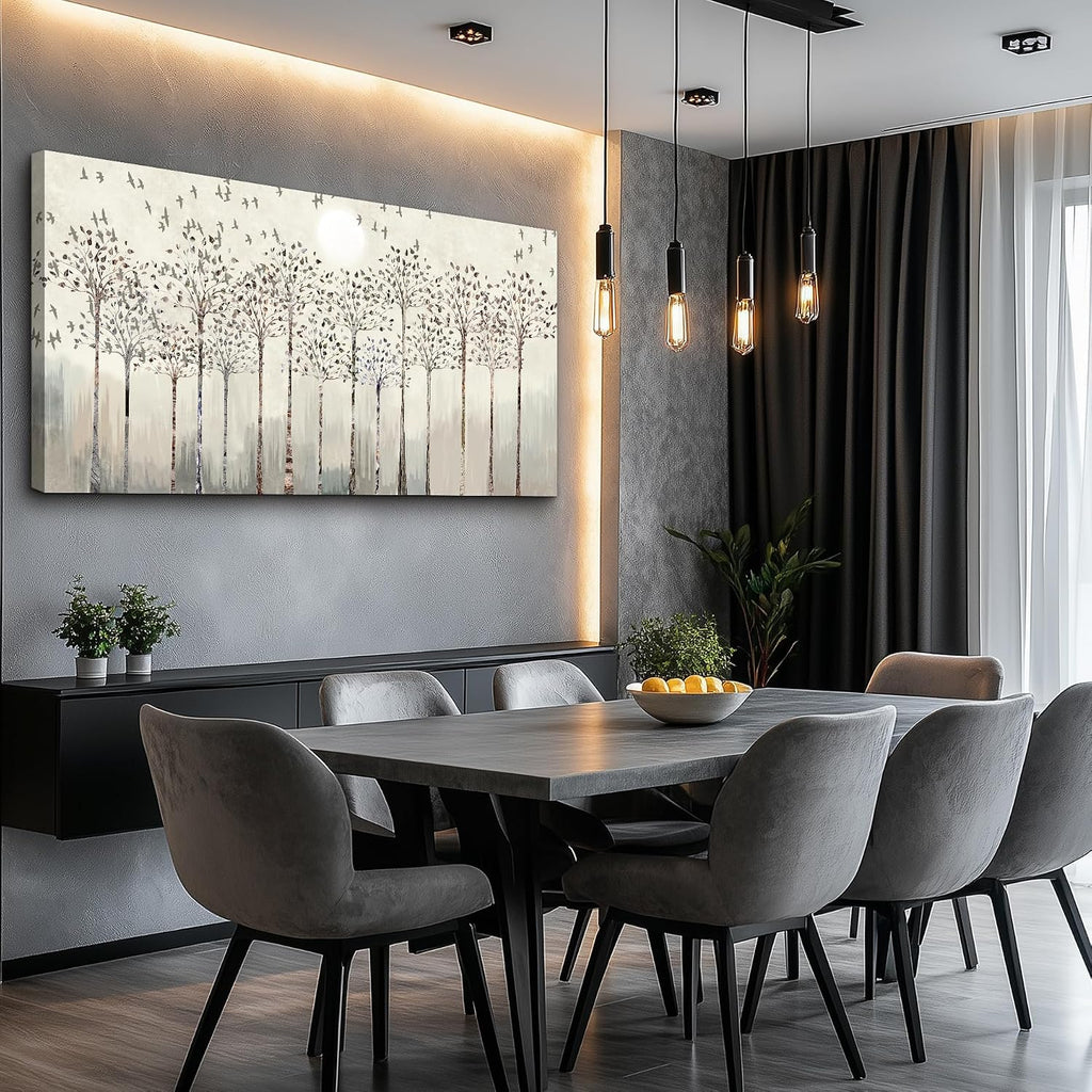 hyidecorart Large Canvas Wall Art For Living Room Decorations For Office Hotel Bedroom Wall Decor Trees And Birds Abstract Wall Paintings Canvas Prints Artworks Pictures Modern Home Decoration