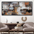 Wall Art for Living Room - Abstract Canvas Wall Decor, Modern Minimalist Painting in Black and White - Framed pictures for Bedroom, Office Artwork, Brown Bedroom Wall Decor Above Bed 31×70IN