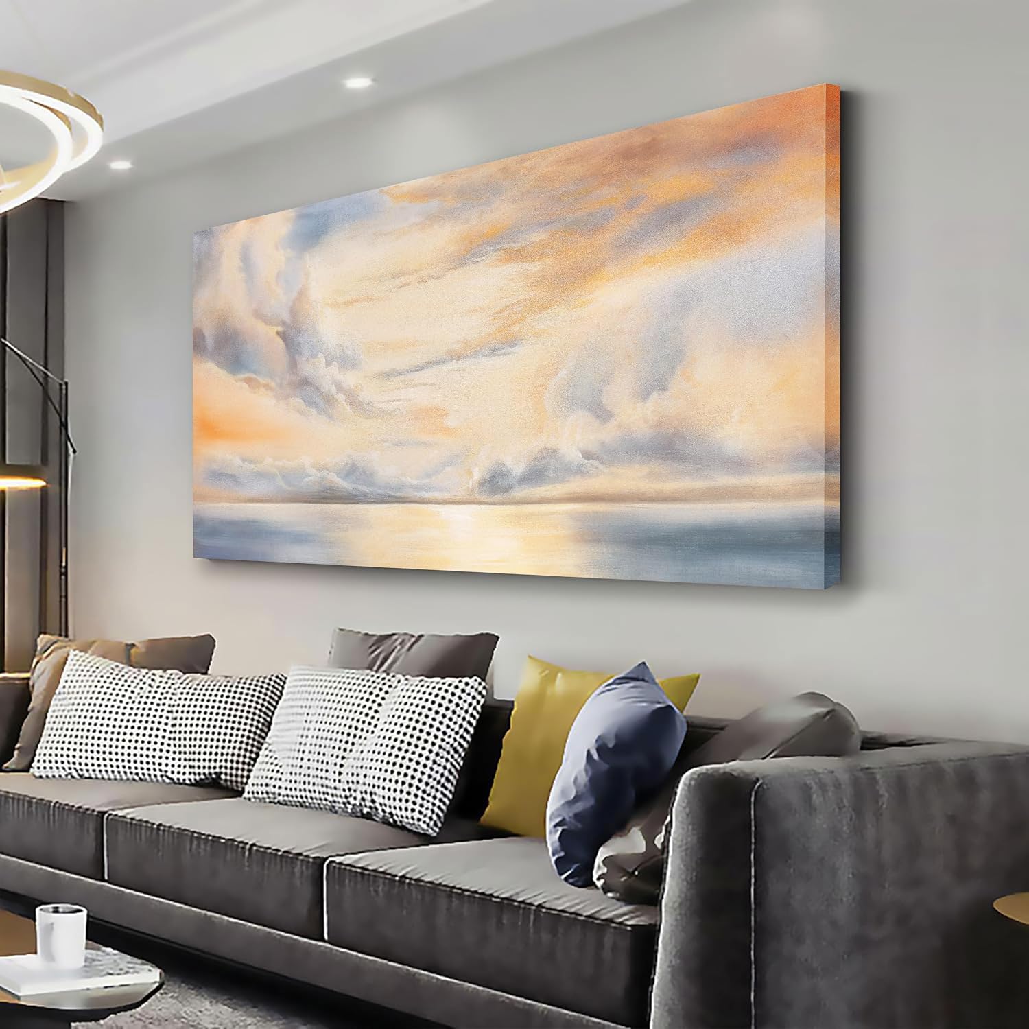 Glvzygy Abstract Wall Art Nature Scenery Wall Decor Sky Clouds Sunset Wall Art Prints Canvas Painting Wall Decor Artwork for Home Room Bathroom Living and Office Home Decor Wall 29'x58'