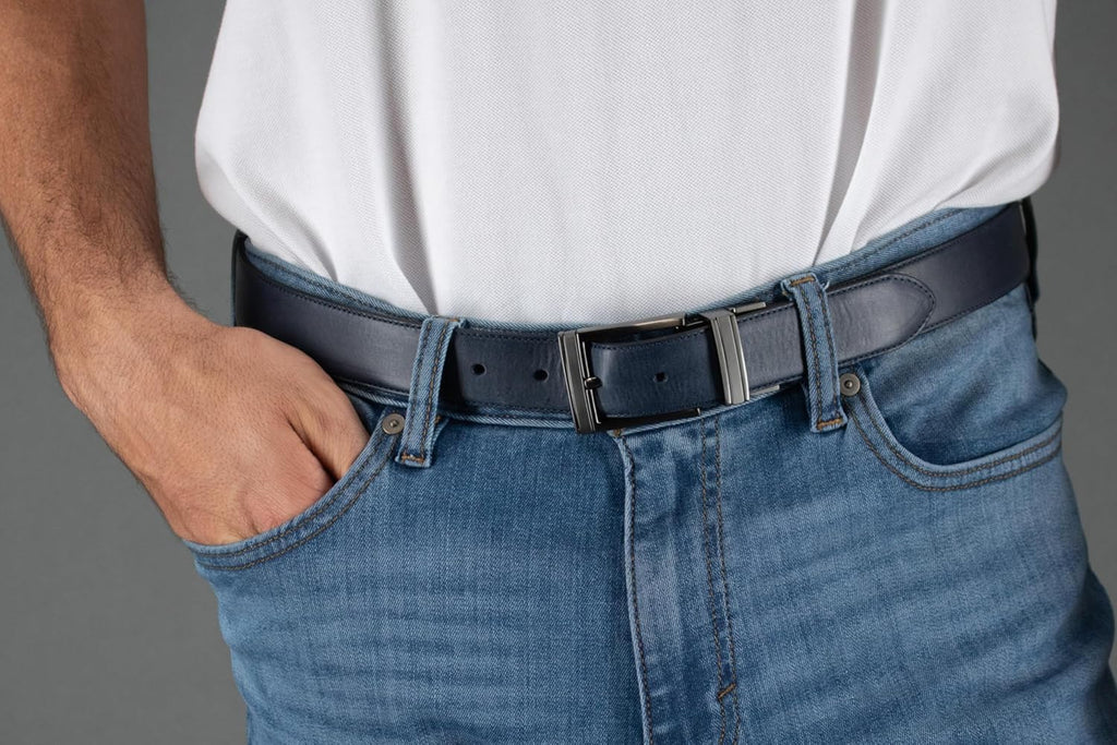 Trafalgar Men's Maverick 32mm Reversible Leather Dress Belt