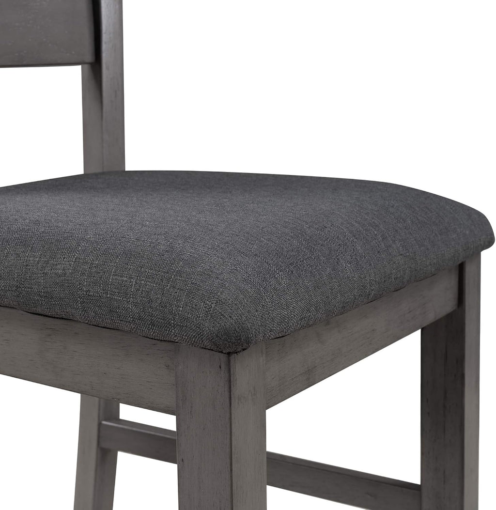 Wood Dining Table Set with Bench and 4 Chairs, 6 Piece Dining Room Table Set for 6 People, Rustic Style Kitchen Table Set (Gray+Cushion seat)
