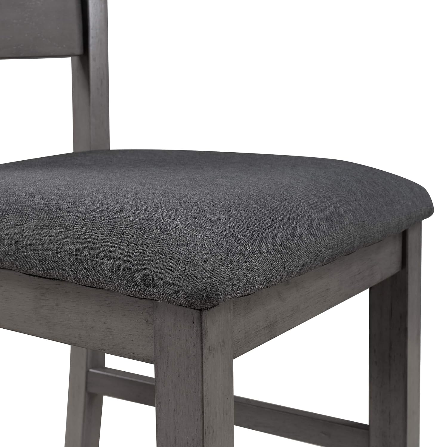 Wood Dining Table Set with Bench and 4 Chairs, 6 Piece Dining Room Table Set for 6 People, Rustic Style Kitchen Table Set (Gray+Cushion seat)