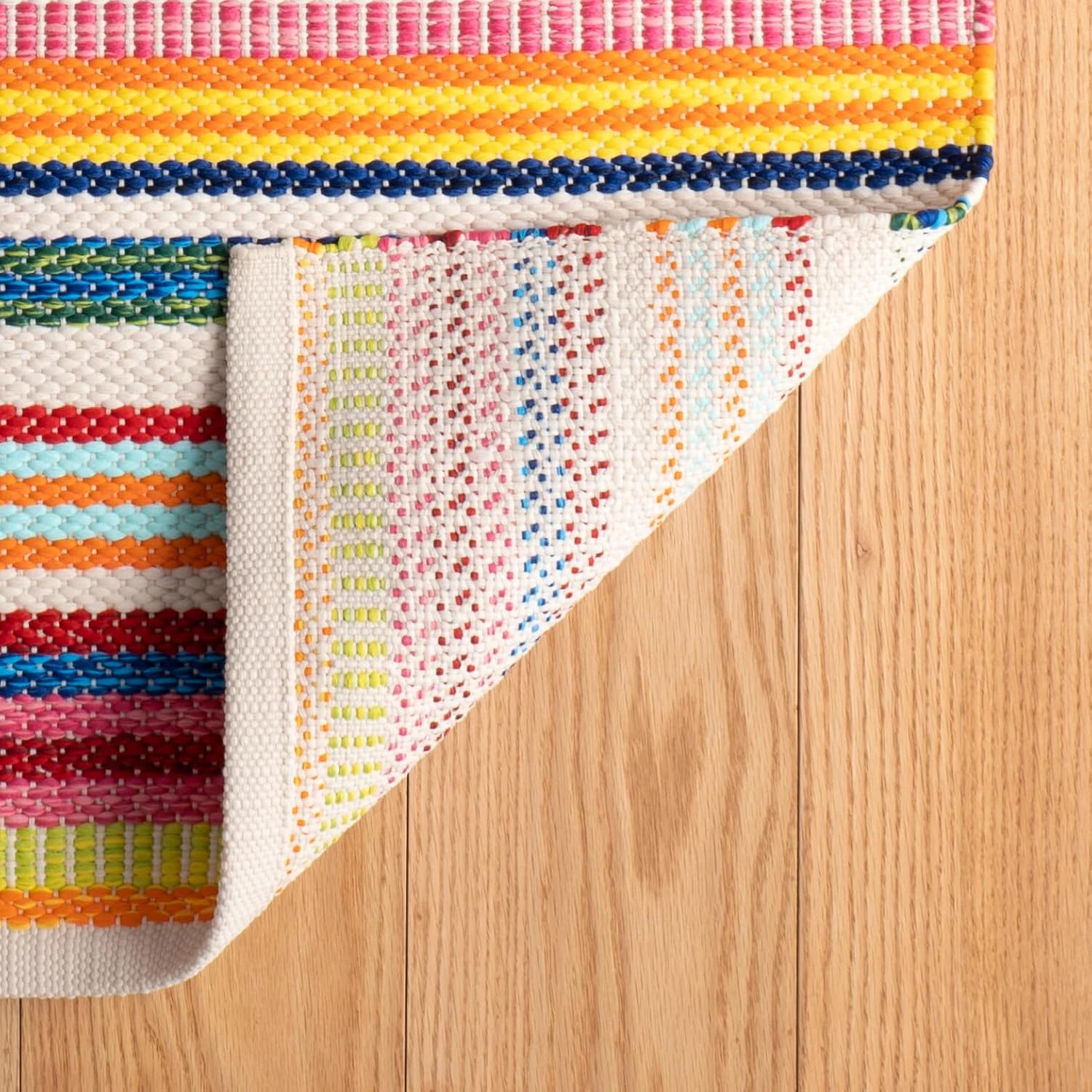Dash & Albert Bright Stripe Handwoven Indoor/Outdoor Rug, 7.5 X 9.5 Feet, Multicolored Stripe Pattern