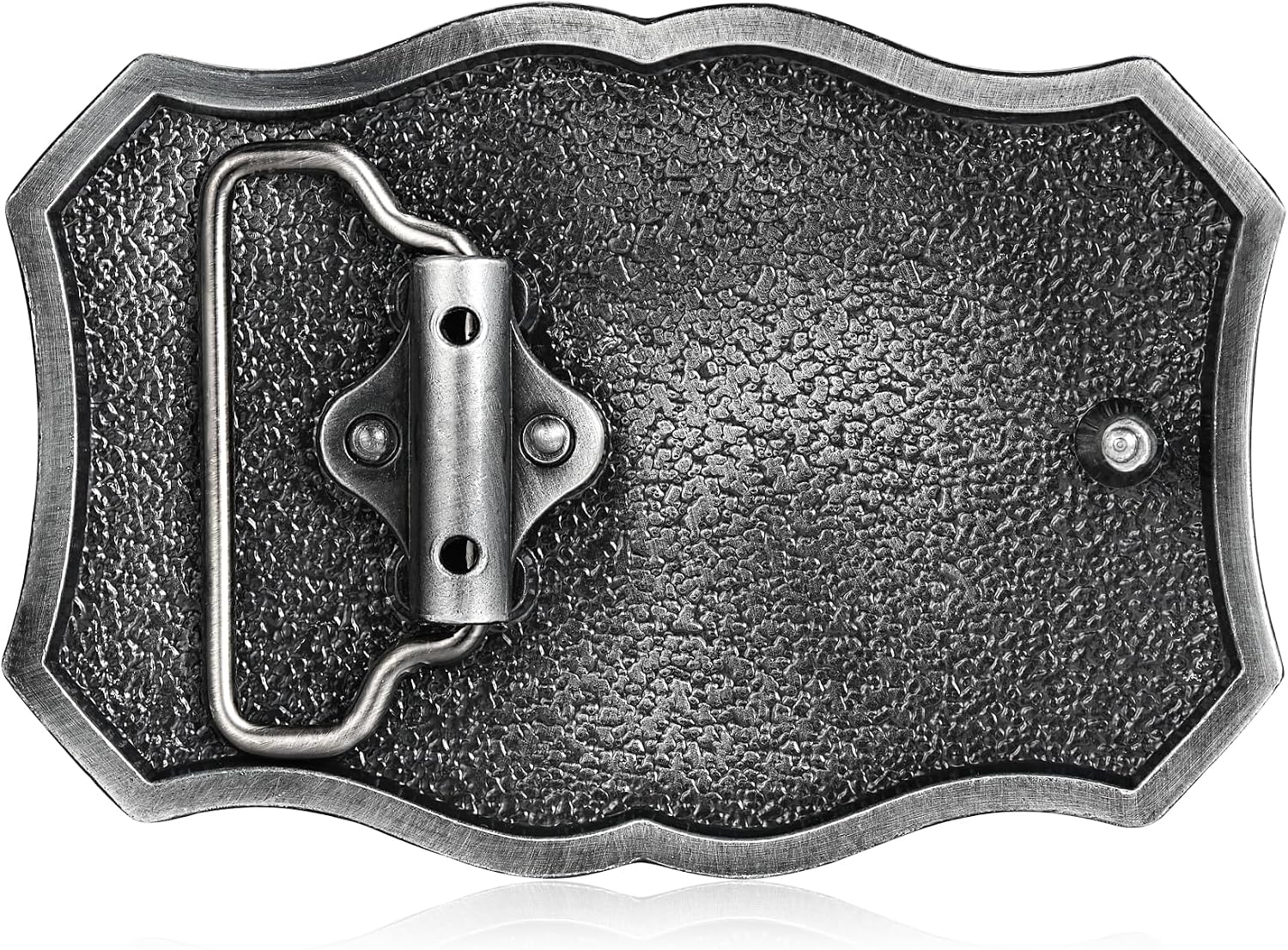 Men's Western Belt Buckle - Turquoise Texas Longhorn Bull Design for Cowboy & Rodeo Style