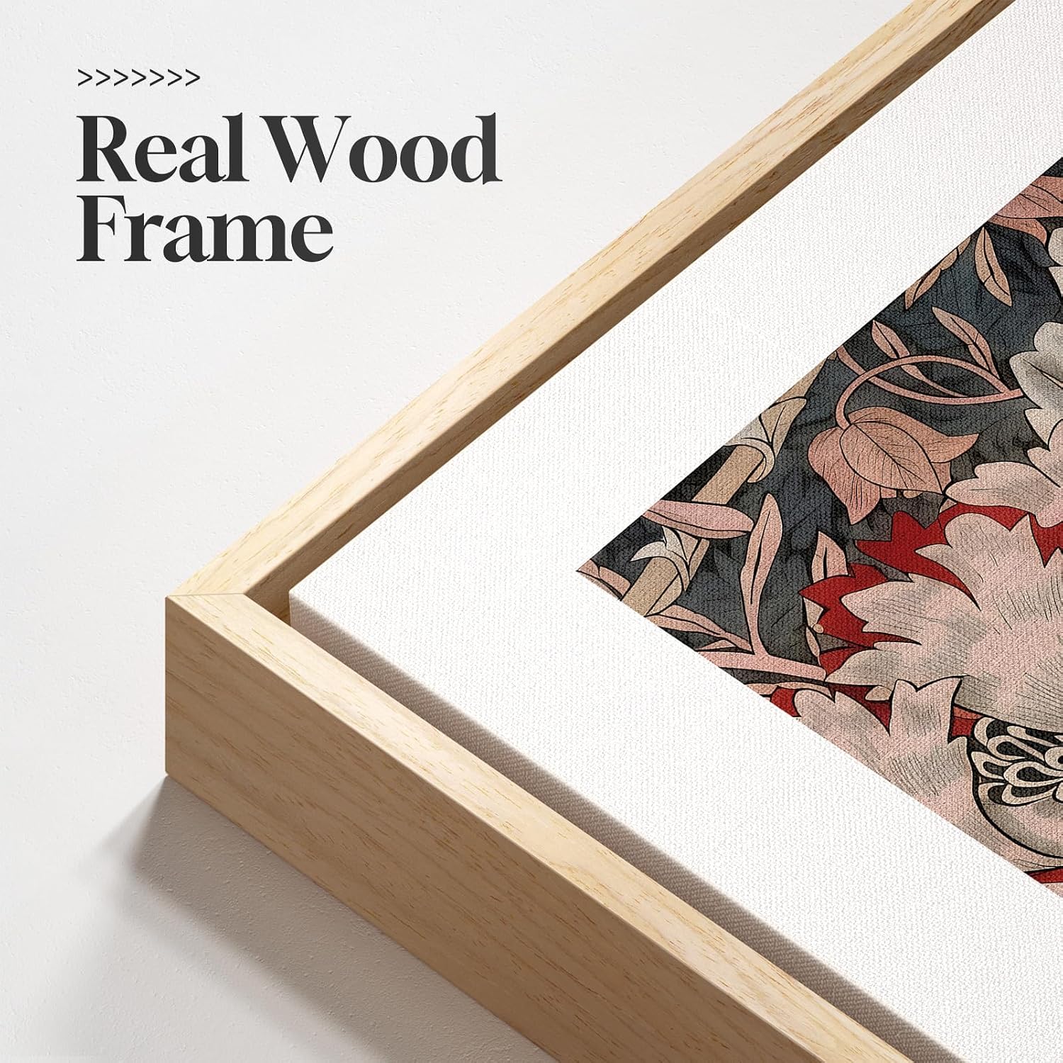 Framed Large William Morris Canvas Wall Art Set of 3, Vintage Floral Botanical Artwork Prints, Rustic Boho Farmhouse Aesthetic Decor for Living Room, Bedroom, Hallway or Office, 24x36 Inch