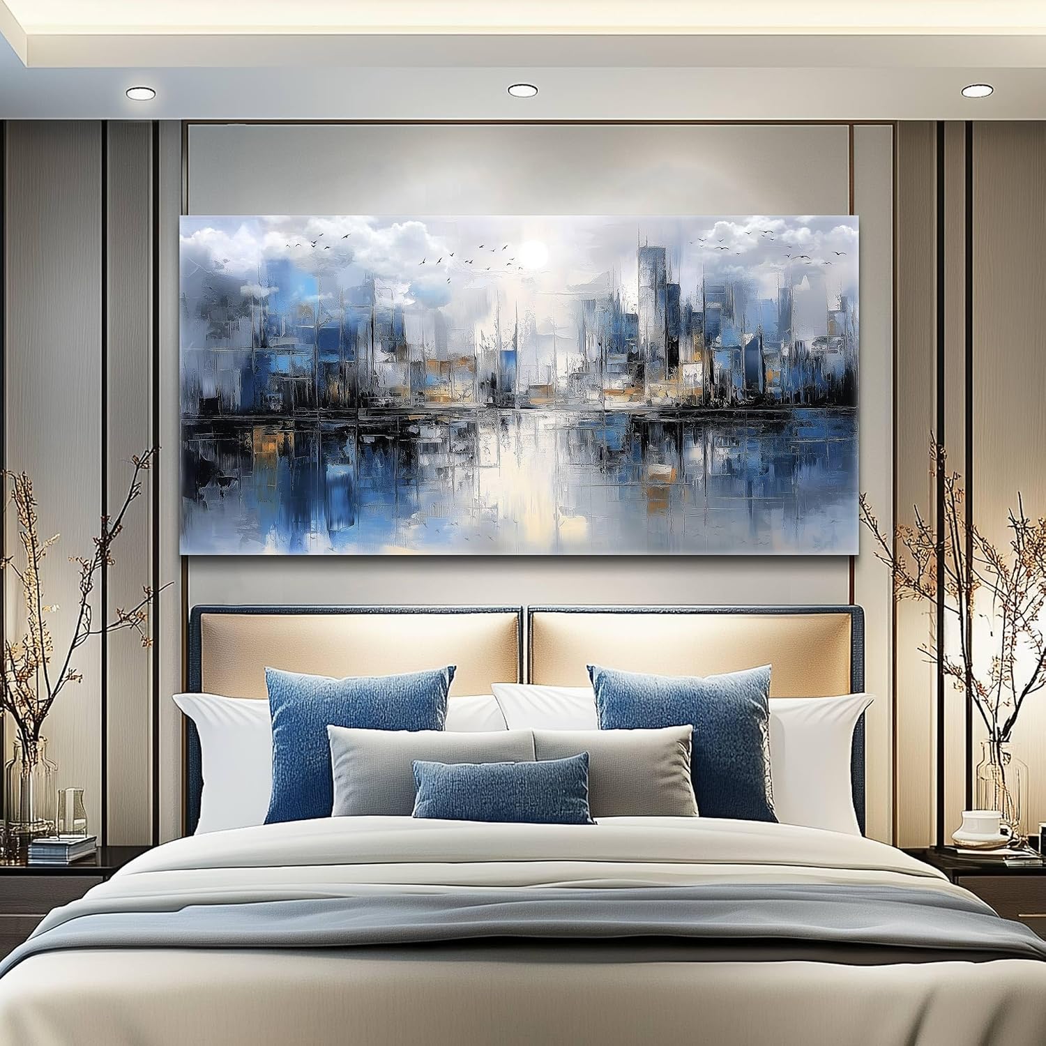 FUHAIHUA Canvas Wall Art For Living Room Large Wall Decor For Office Bedroom Decorations Abstract Watercolor Painting Artwork Room Wall Mural Aesthetic Home Decor 30x60 In